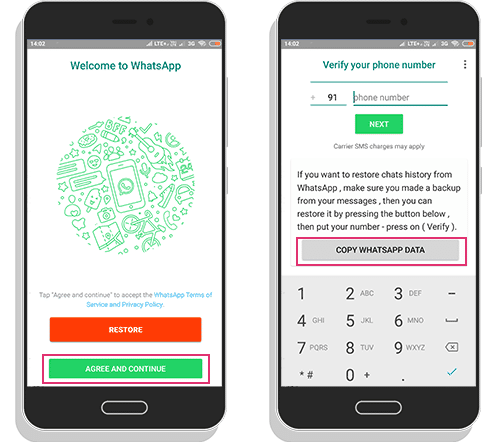 nowhatsapp copy whatsapp data